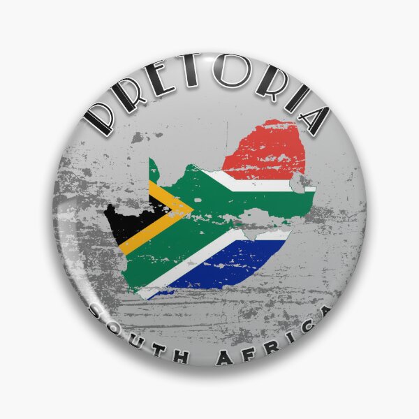 Item preview, Pretoria, Sudáfrica | Insignia de viaje con bandera desgastada designed and sold by World Designs.
