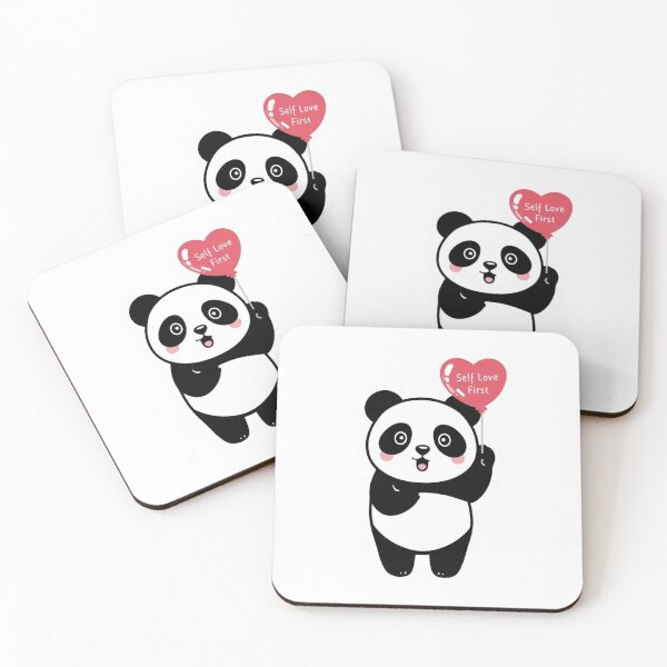 Item preview, Self Love First Cute Panda Heart Balloon designed and sold by Shanker-studio.