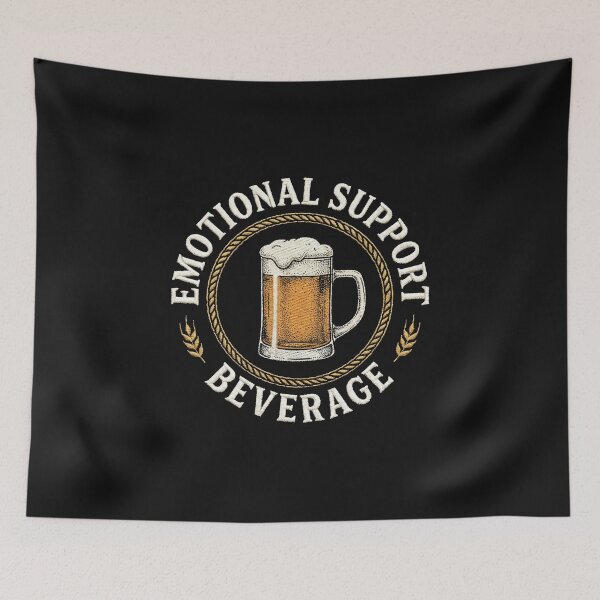 Item preview, Emotional Support Beer Faux Embroidery designed and sold by AdyKurniawan.