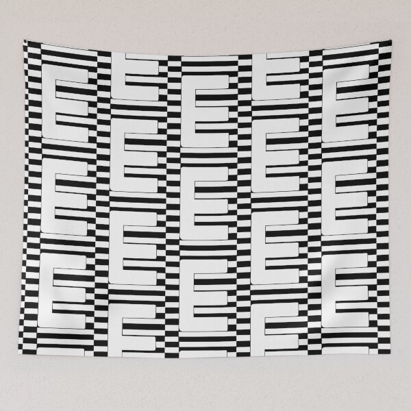Item preview, Minimal Black and White Letter E- Abstract Typography Wall Art designed and sold by GTeoArt.