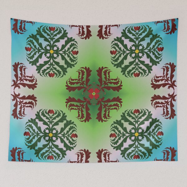 Item preview, When the Heart Becomes Wings – Blue Green Harmony designed and sold by OIL Pattern Design .
