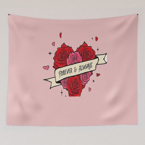 Item preview, red & pink roses heart FOREVER& ALWAYS designed and sold by  Mudikeys.