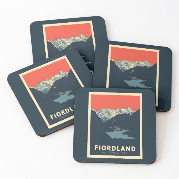 Item preview, A Vintage Travel Illustration of Fiordland National Park - New Zealand designed and sold by GoodOldVintage.