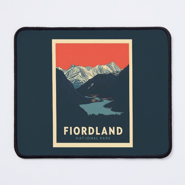 Item preview, A Vintage Travel Illustration of Fiordland National Park - New Zealand designed and sold by GoodOldVintage.