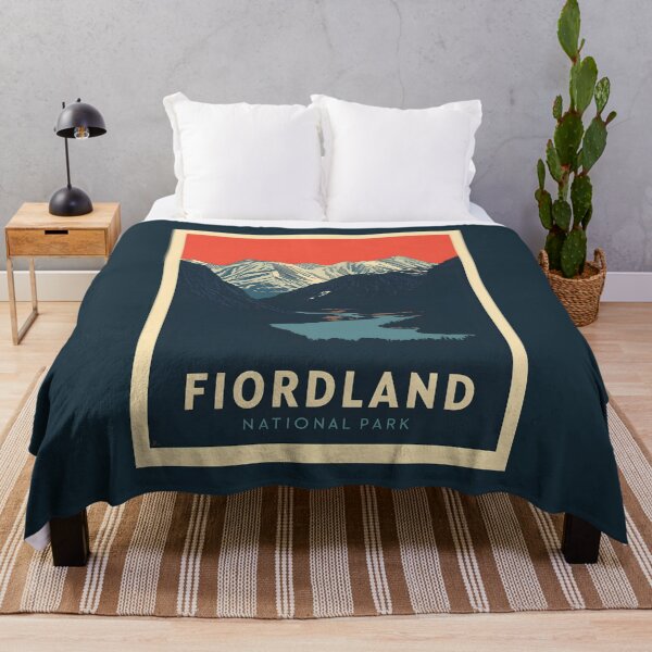 Item preview, A Vintage Travel Illustration of Fiordland National Park - New Zealand designed and sold by GoodOldVintage.