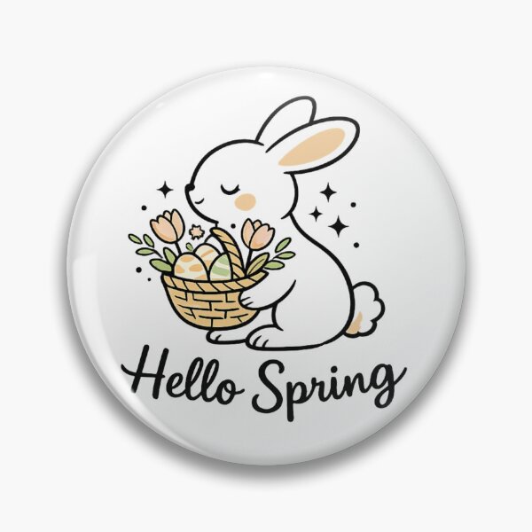 Item preview, Hello Spring Cute Bunny Illustration designed and sold by Mix Mood.