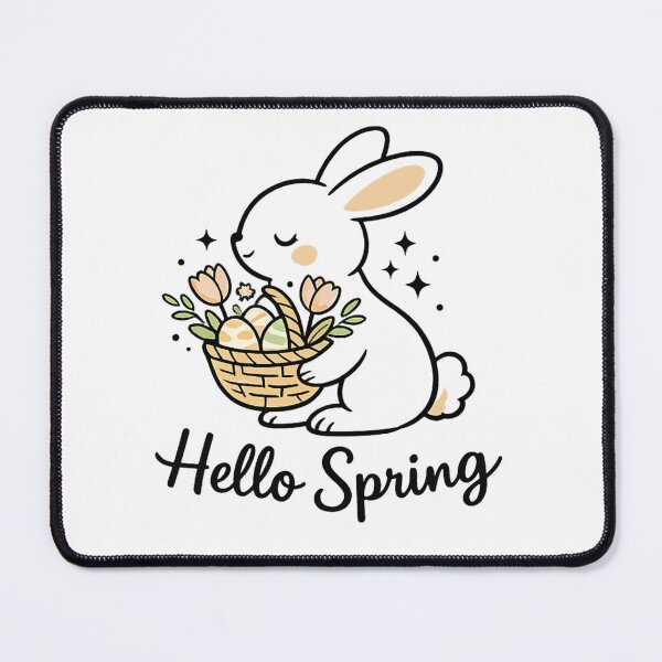 Item preview, Hello Spring Cute Bunny Illustration designed and sold by Mix Mood.