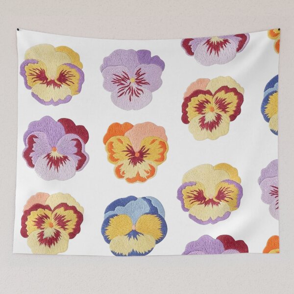 Item preview, Pansies embroidery designed and sold by Nicoandtheblood.
