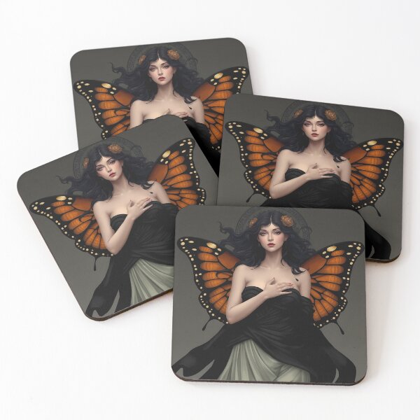 Item preview, Butterfly Winged Woman in Dark Attire designed and sold by cuprum.
