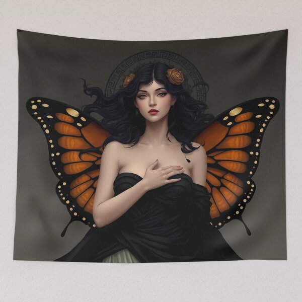 Item preview, Butterfly Winged Woman in Dark Attire designed and sold by cuprum.