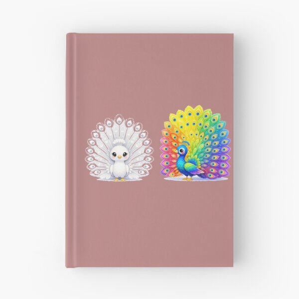 Item preview, White & Colorful Peacock Label – Front & Side View with Fan-Shaped Tail   designed and sold by PaintMeWorld.