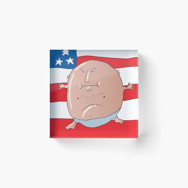 Item preview, Obese Character Illustration with American Flag designed and sold by Miro’s Twisted Ink.