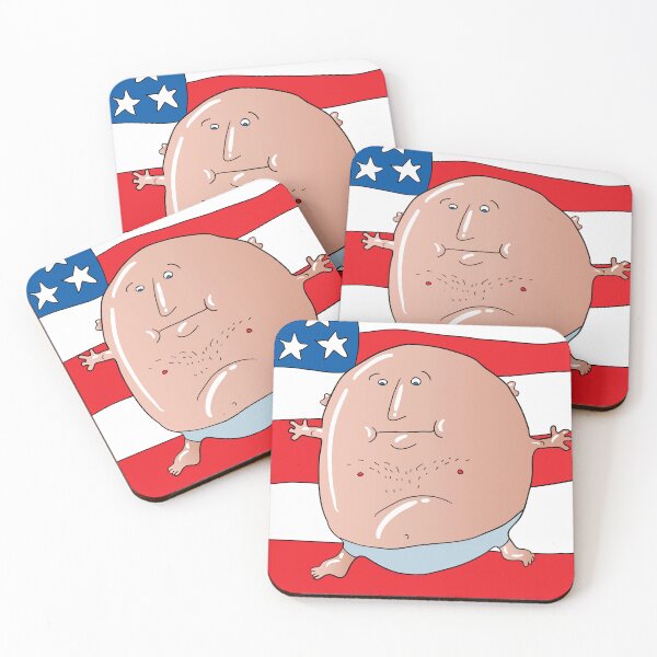 Item preview, Obese Character Illustration with American Flag designed and sold by Miro’s Twisted Ink.