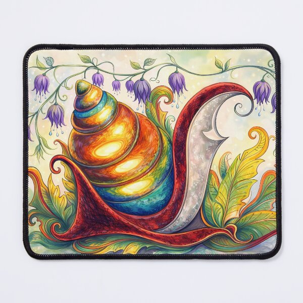 Item preview, Colorful Snail with Bell Flowers designed and sold by cuprum.