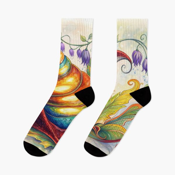 Item preview, Colorful Snail with Bell Flowers designed and sold by cuprum.
