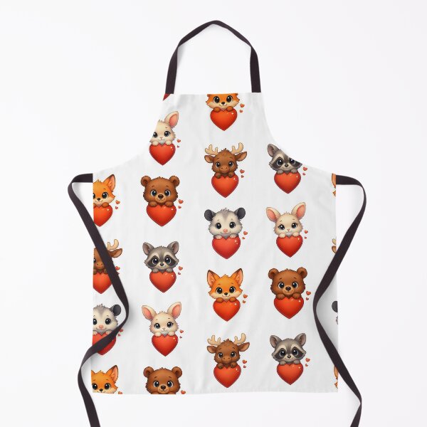 Item preview, Cute little animals behind the red hearts designed and sold by Boardgameo.