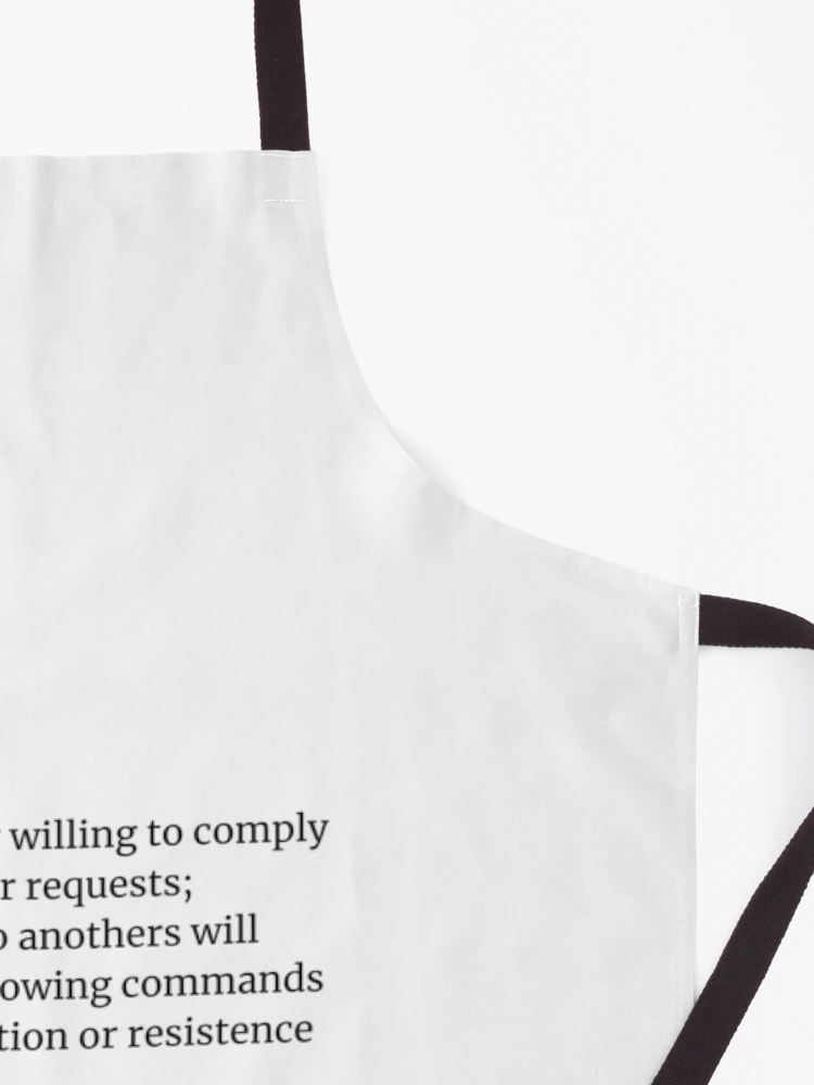 Thumbnail 3 of 6, Apron, Clarifying Definitions: Obedient designed and sold by RaeganIvy.