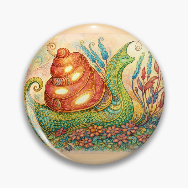 Item preview, Colorful Fantasy Snail and Flowers designed and sold by cuprum.