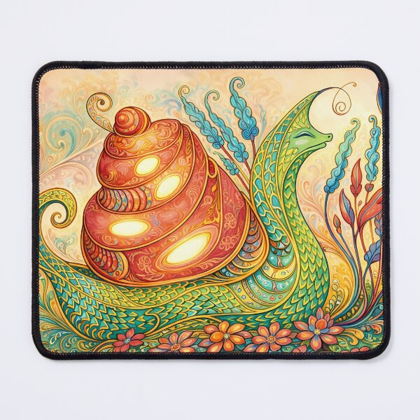 Item preview, Colorful Fantasy Snail and Flowers designed and sold by cuprum.