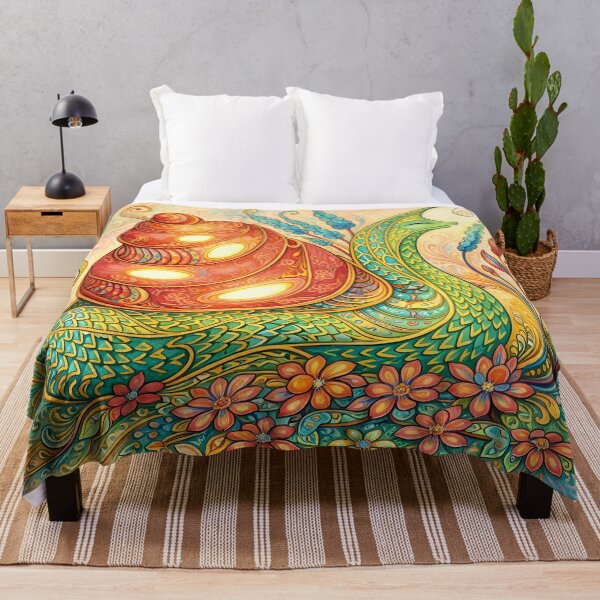 Item preview, Colorful Fantasy Snail and Flowers designed and sold by cuprum.
