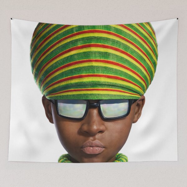 Item preview, Cool Reggae Kid Portrait Rasta Colors and Sunglasses designed and sold by Keltoi-art.