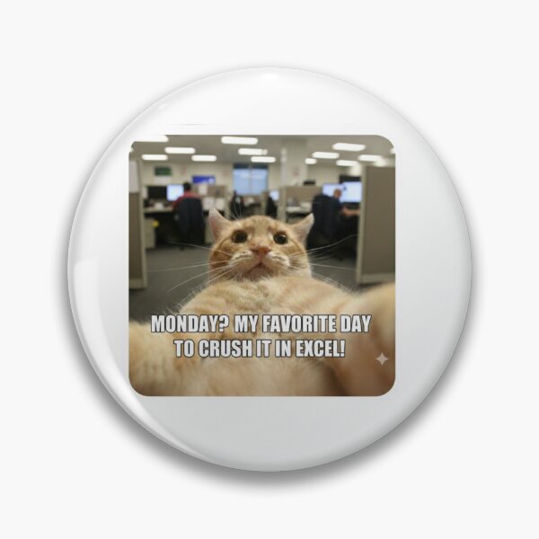 Item preview, Monday Excel Humor – Funny Office Cat Meme designed and sold by M0ch4.