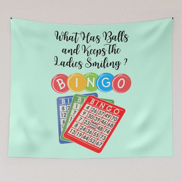 Item preview, What Has Balls and Keeps The Ladies Smiling Bingo designed and sold by JI-PIXEL-PLACE.