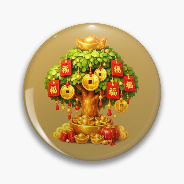 Item preview, Lucky Prosperity Tree | Cute Chinese New Year Wealth Art designed and sold by Moons Studio.