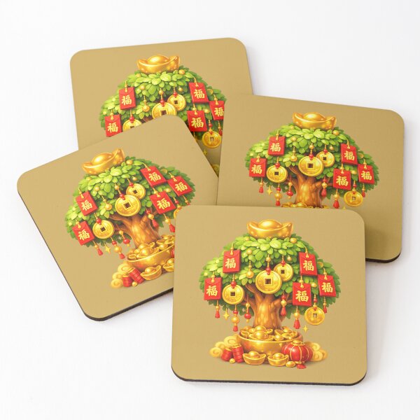 Item preview, Lucky Prosperity Tree | Cute Chinese New Year Wealth Art designed and sold by Moons Studio.