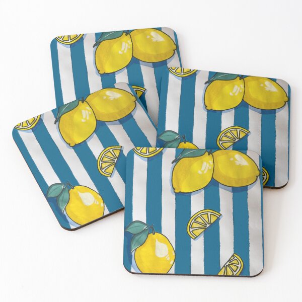 Item preview, FRESH LEMON & NAVY STRIPES  designed and sold by PlanetofGiulia.