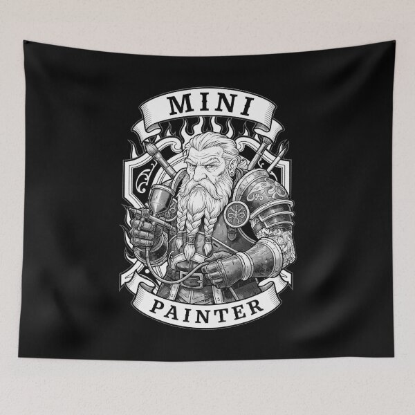 Item preview, Dwarf Mini Painter Fantasy Miniature Funny Airbrush RPG designed and sold by GrandeDuc.