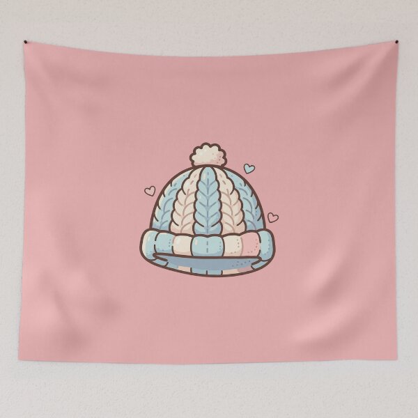 Item preview, Kawaii Cozy Pastel Cable Knit Beanie designed and sold by Indraokta22.
