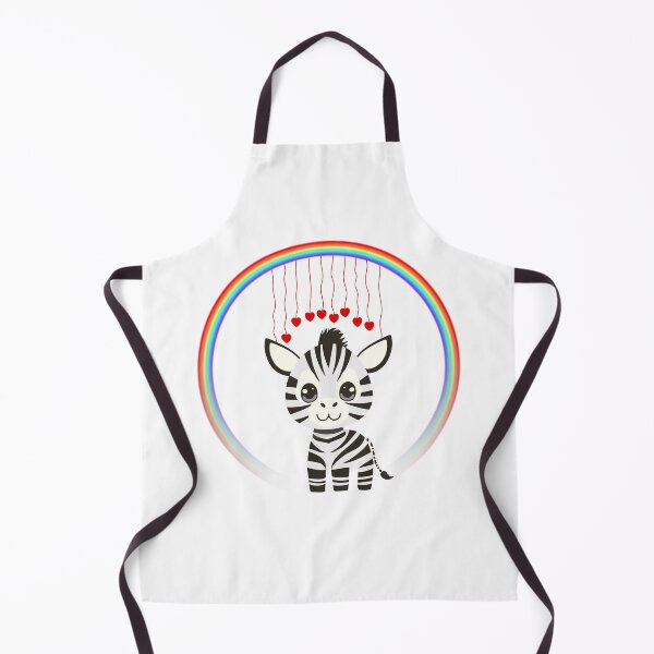 Item preview, Zebra with Rainbow Hearts - Cute Cartoon Zebra with Hanging Hearts designed and sold by Love3Happy.