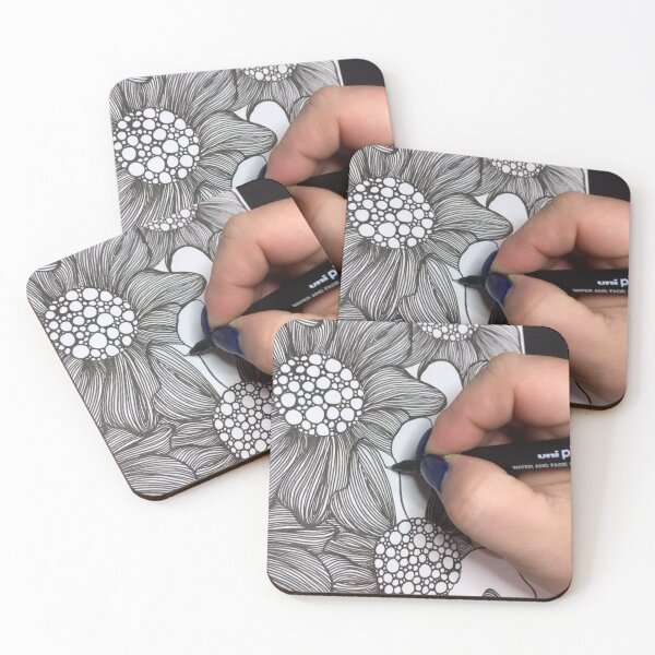 Item preview, Hand-Drawn Floral Line Art – Intricate Black Ink Flower Illustration designed and sold by New Design shop .