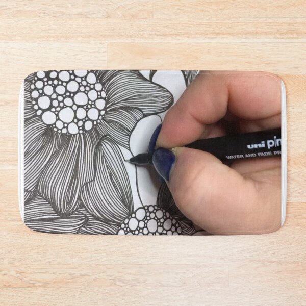 Item preview, Hand-Drawn Floral Line Art – Intricate Black Ink Flower Illustration designed and sold by New Design shop .