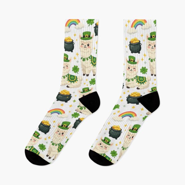 Item preview, St Patrick’s Day Llama Leprechaun Pattern designed and sold by DreamArtmaStudio.