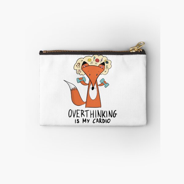 Item preview, Overthinking Is My Cardio Funny Fox Anxiety Humor designed and sold by DesignFreakArt.