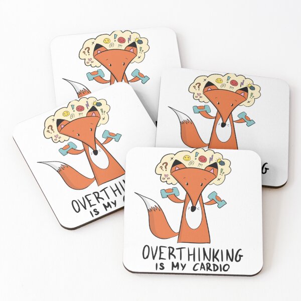 Item preview, Overthinking Is My Cardio Funny Fox Anxiety Humor designed and sold by DesignFreakArt.