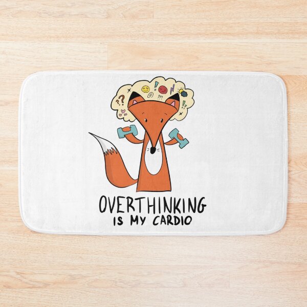 Item preview, Overthinking Is My Cardio Funny Fox Anxiety Humor designed and sold by DesignFreakArt.
