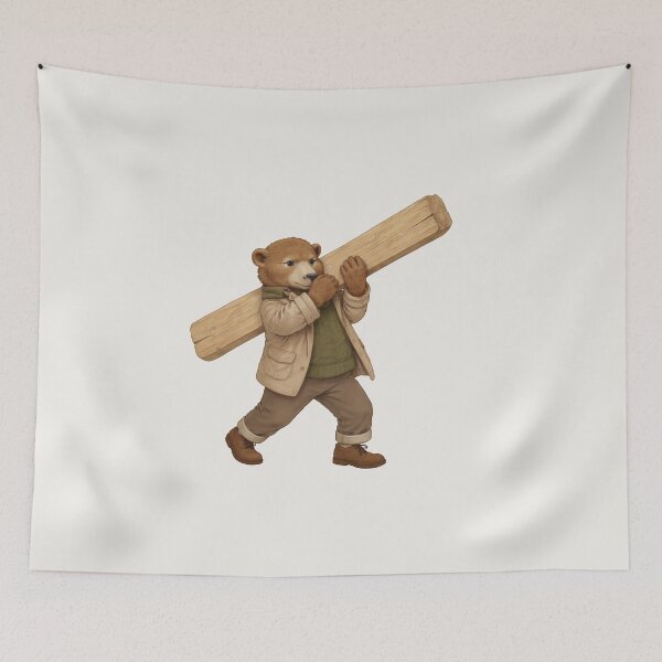 Item preview, Carrying a Heavy Wooden Beam designed and sold by Ombrya.