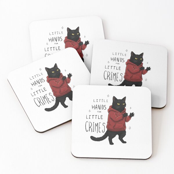 Item preview, Little Hands for Little Crimes | Funny Black Cat in Red Hoodie Illustration designed and sold by Colorful-Garden.