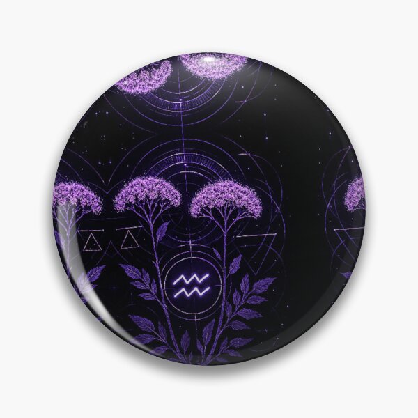 Item preview, Valerian Constellation Bloom – Aquarius Zodiac Futurist Botanical designed and sold by LuxuryApparels.