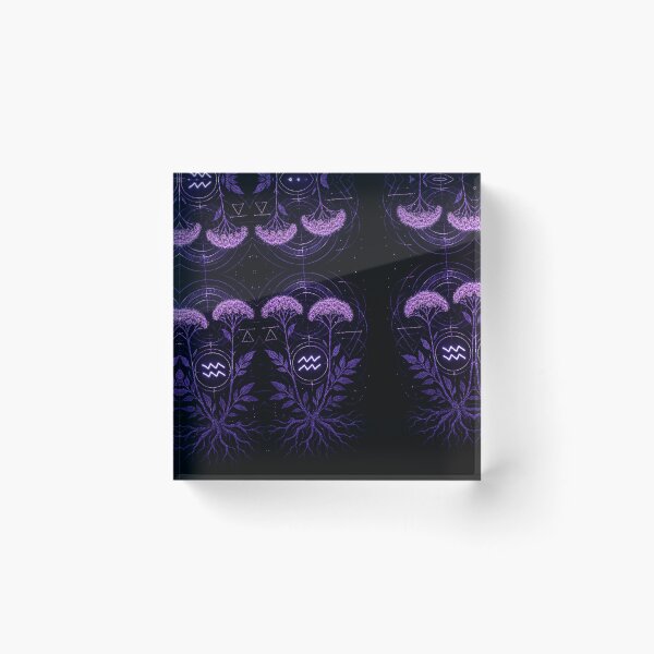 Item preview, Valerian Constellation Bloom – Aquarius Zodiac Futurist Botanical designed and sold by LuxuryApparels.