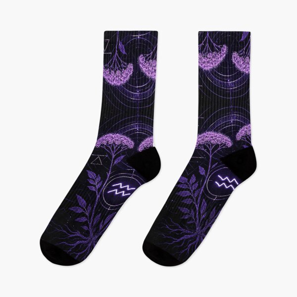 Item preview, Valerian Constellation Bloom – Aquarius Zodiac Futurist Botanical designed and sold by LuxuryApparels.