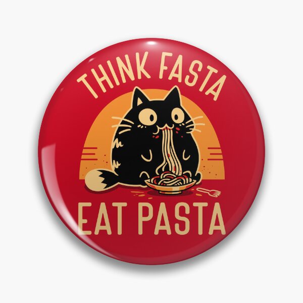 Item preview, Think Fasta Eat Pasta - Funny Hungry Cat designed and sold by Snouleaf.
