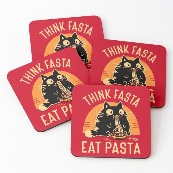 Item preview, Think Fasta Eat Pasta - Funny Hungry Cat designed and sold by Snouleaf.