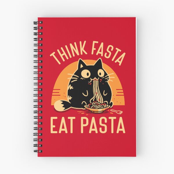 Item preview, Think Fasta Eat Pasta - Funny Hungry Cat designed and sold by Snouleaf.