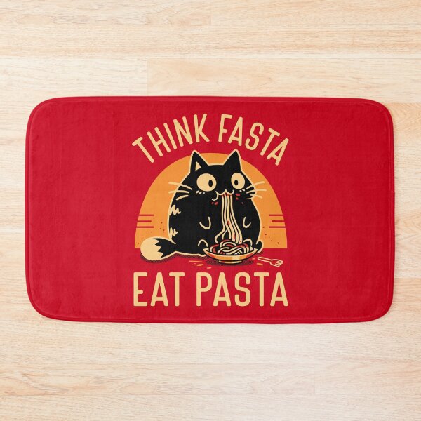 Item preview, Think Fasta Eat Pasta - Funny Hungry Cat designed and sold by Snouleaf.