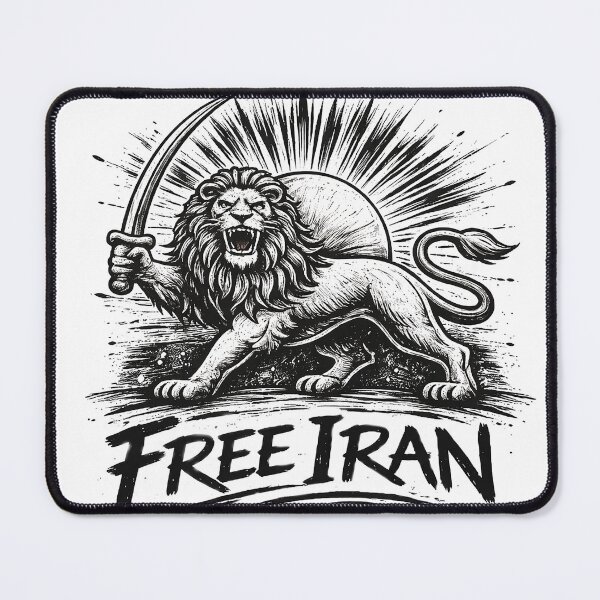 Item preview, Free Iran – Lion and Sun Revolutionary Ink Art designed and sold by Trendy Merch 90.