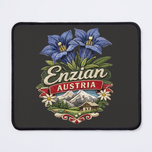 Item preview, Enzian Austria – Alpine Mountain Embroidery Style designed and sold by mycreastyle.